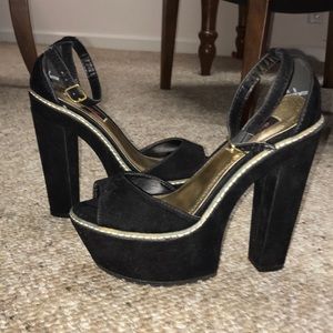Dollhouse Suede Platform Heels